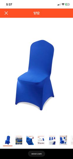 VEVOR 50 Pcs Royal Blue Chair Covers, Polyester Spandex Chair Cover, Stretch Slipcovers for Wedding Party Dining Banquet Flat-Front Chair Covers, Fits