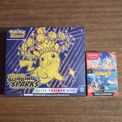 Pokemon Cards Scarlet and Violet Surging Sparks Elite Trainer Box and Booster Bundle