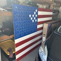 American Flag Wall / Partition / Divider - Made From Cedar 