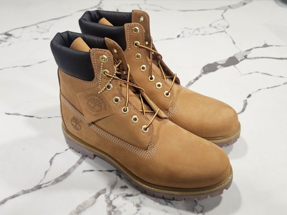 Timberland 6" Premium Waterproof Wheat Nubuck Boots Size 10 Men's