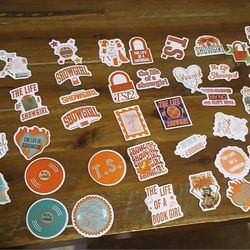 Set of 55 stickers featuring The Life of a Showgirl, The Life of a Showgirl Bride Taylor Swift 