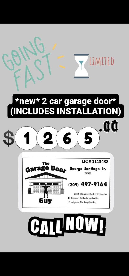 **promo** NEW GARAGE DOORS 