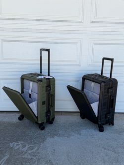 Aluminum frame carry  on  with laptop