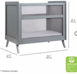 Breathable Baby Breathable Mesh 2-in-1 Mini Crib
