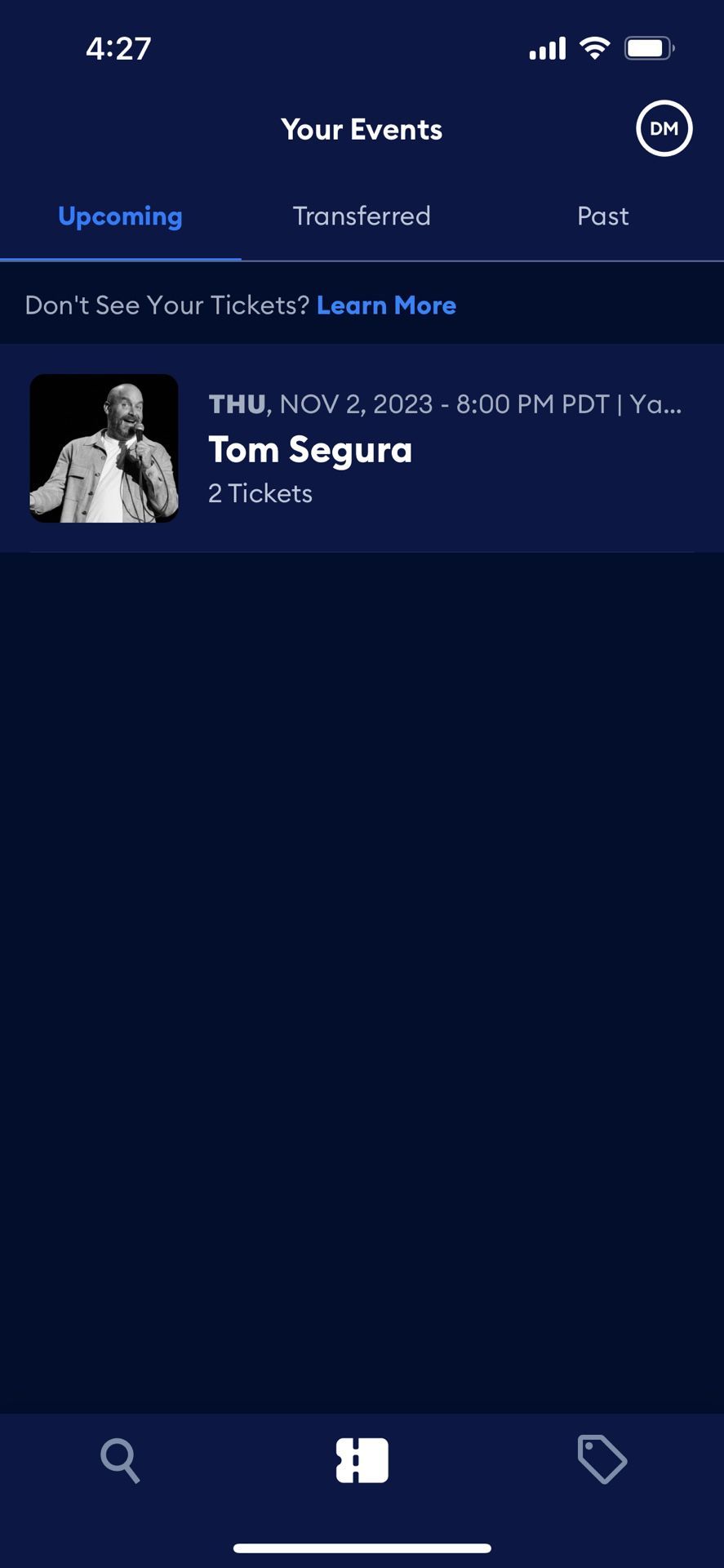 Tom Segura Front Row Seat 2 Tickets Thursday 