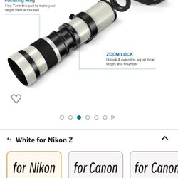 Lightdow, 420-800, f/8.3~16 super telephoto zoom lens, white, for all SLR camera’s