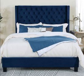 Brand New Blue Queen Bed Frame (Available in California & Eastern King)