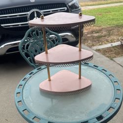 Mid-Century Three Tier Metal Adorable Corner Organizer $20 Firm