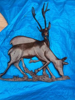 Metal Deer Wall Art Plaque