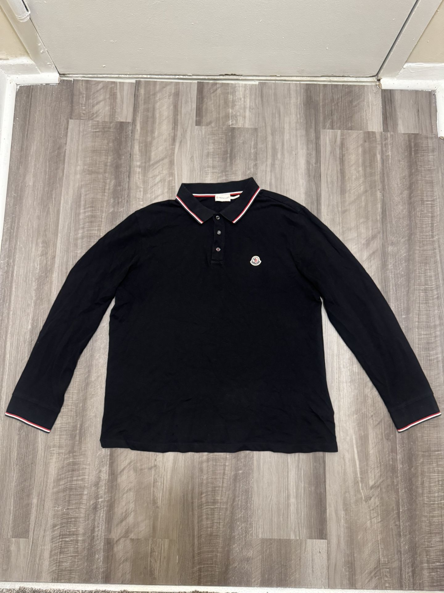 Moncler Black long sleeve polo