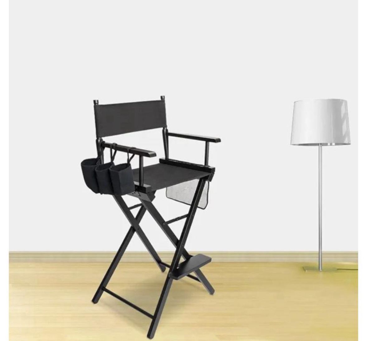 OmySalon 2 Silla de directores de 31 pulgadas de alto, plegable de madera portatil para maquilladores, espectáculos de manualidades y asientos al aire