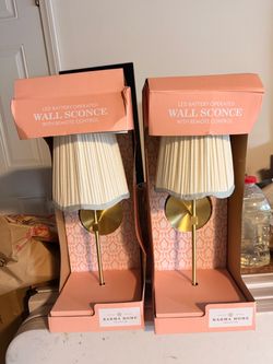Set of 2 Karma Home Battery Operated Wall Sconces – NEW
