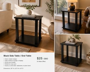 Black side table - end table
