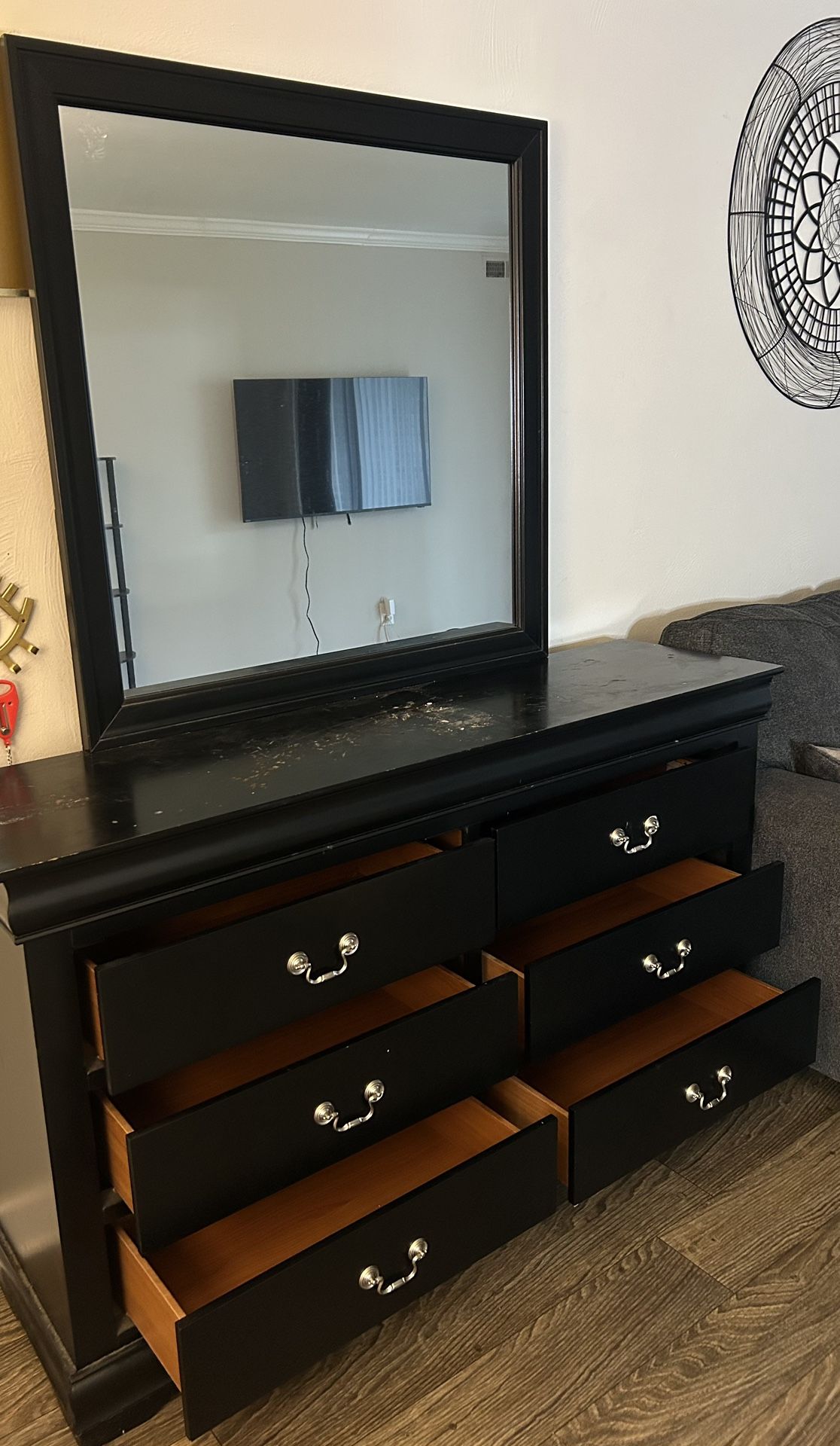 Black 6 Dresser Draw Chest