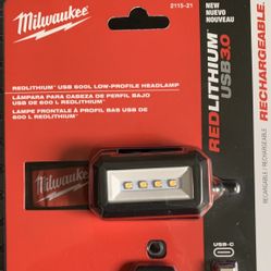MILWAUKEE (2115-21) 600 Lumen Rechargeable Headlamp (New, Sealed)