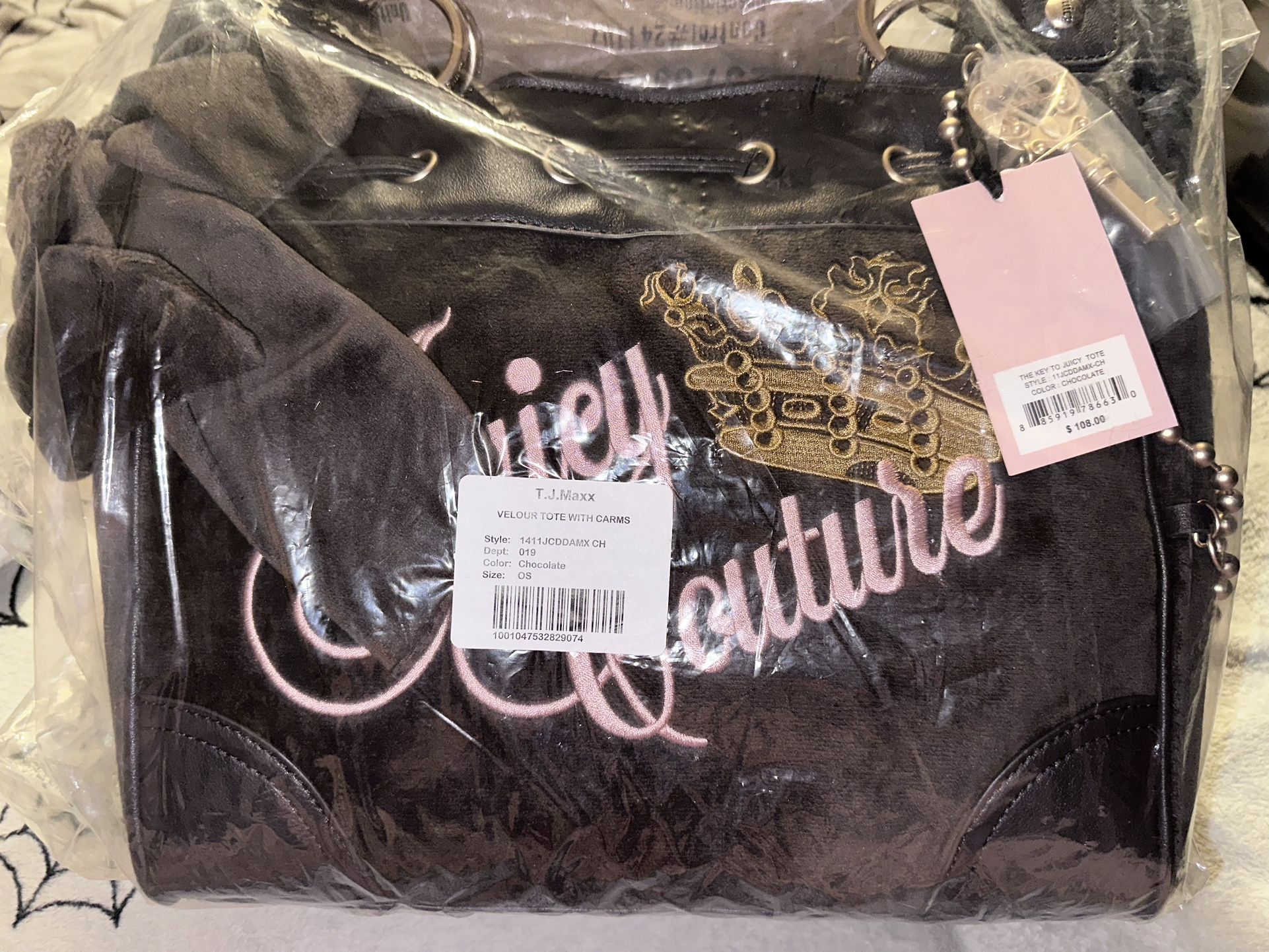 Juicy Couture Velour Tote With Charms