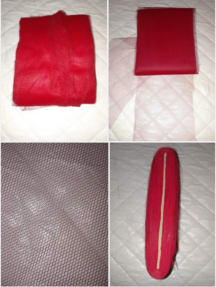Red Netting / Tulle Fabric Material 