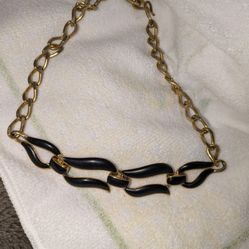 Black And Gold Short Necklace