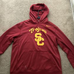 USC Trojans Nike Hoodie Sweatshirt Mens Large Therma Fit NCAA Pullover