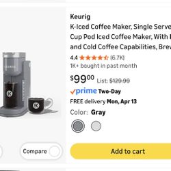 Keurig  K-iced Coffee Maker, Hot or Cold 