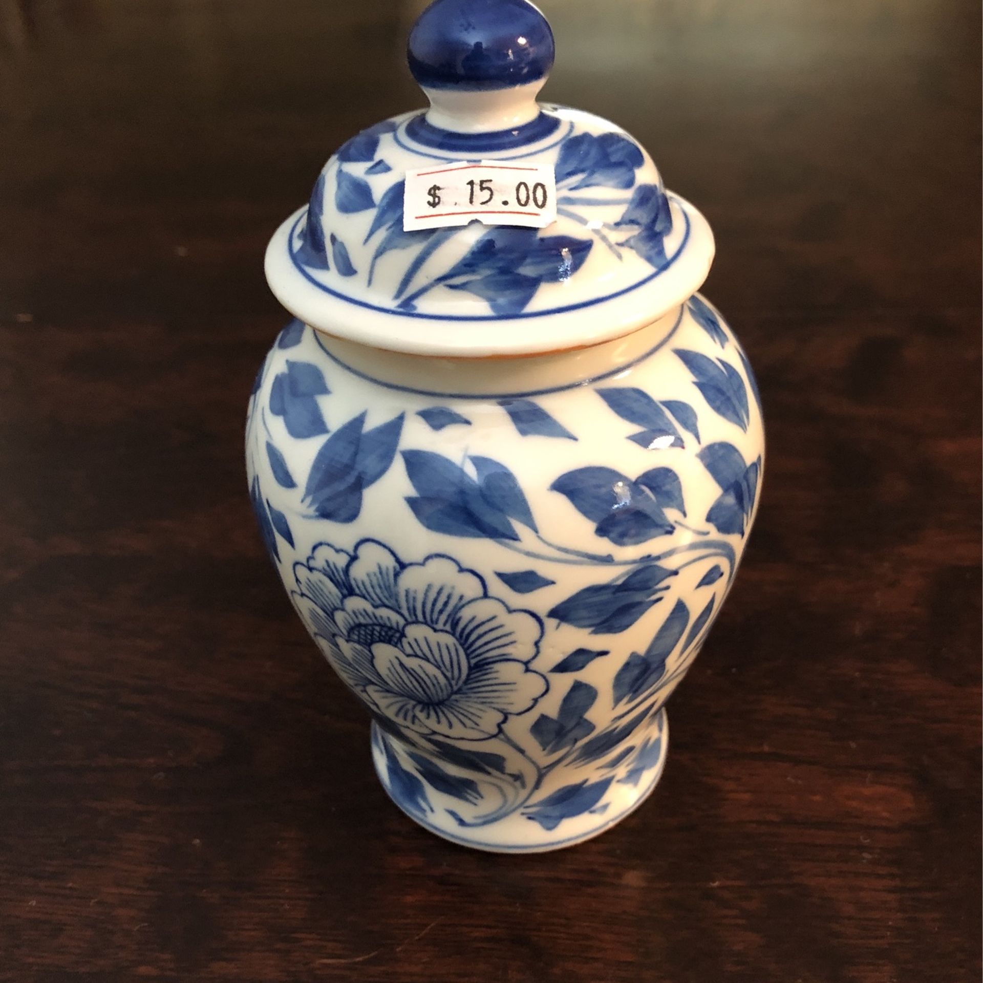 Blue On White 6” Asian Ginger Jar
