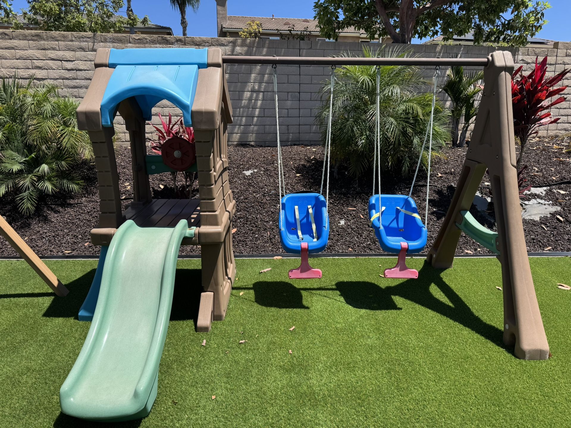 Play Set With Slide And Swing