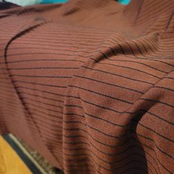 Brick Red/Maroon & Black Striped Stretch Fabric 32"x39"