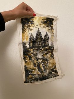 Hand painted art from Cambodia - Angkor Wat