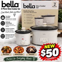 Bella 2-Piece Slow Cooker Set