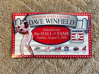 2001 Anaheim Angels Stadium Giveaway: Dave Winfield Hall of Fame Induction Commemorative Card