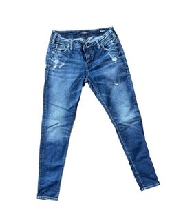 Vtg Silver Jeans Womens 27/29 Girlfriend Denim Pants Distressed