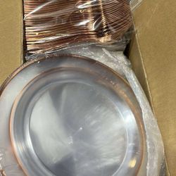 DINNERWARE SET,  50 GUESTS PLATES DINNER AND DESSERT, FLATWARE, CUPS,NAPKINS JUEGO DESECHABLES REUSABLES NUEVOS Para 50 INVITADOS 50 platos cena 50 pl