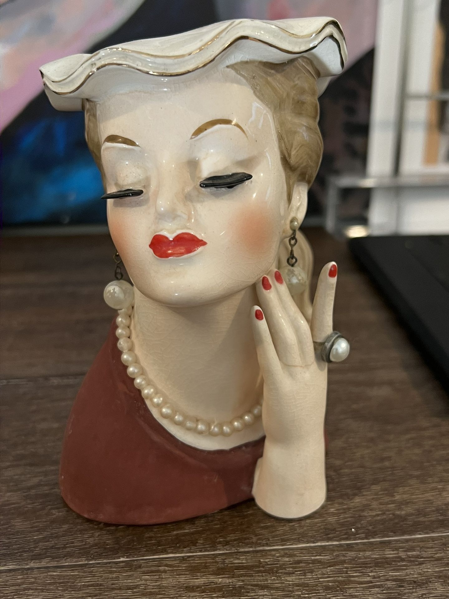 Vintage Lady Head vases Napco c2636A