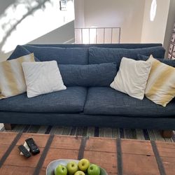 Dark Blue Denim Chenille Couch
