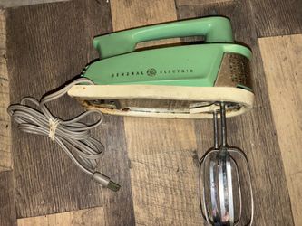 Vintage Hand Mixer 50s 60s Retro Green Blue Antique Works