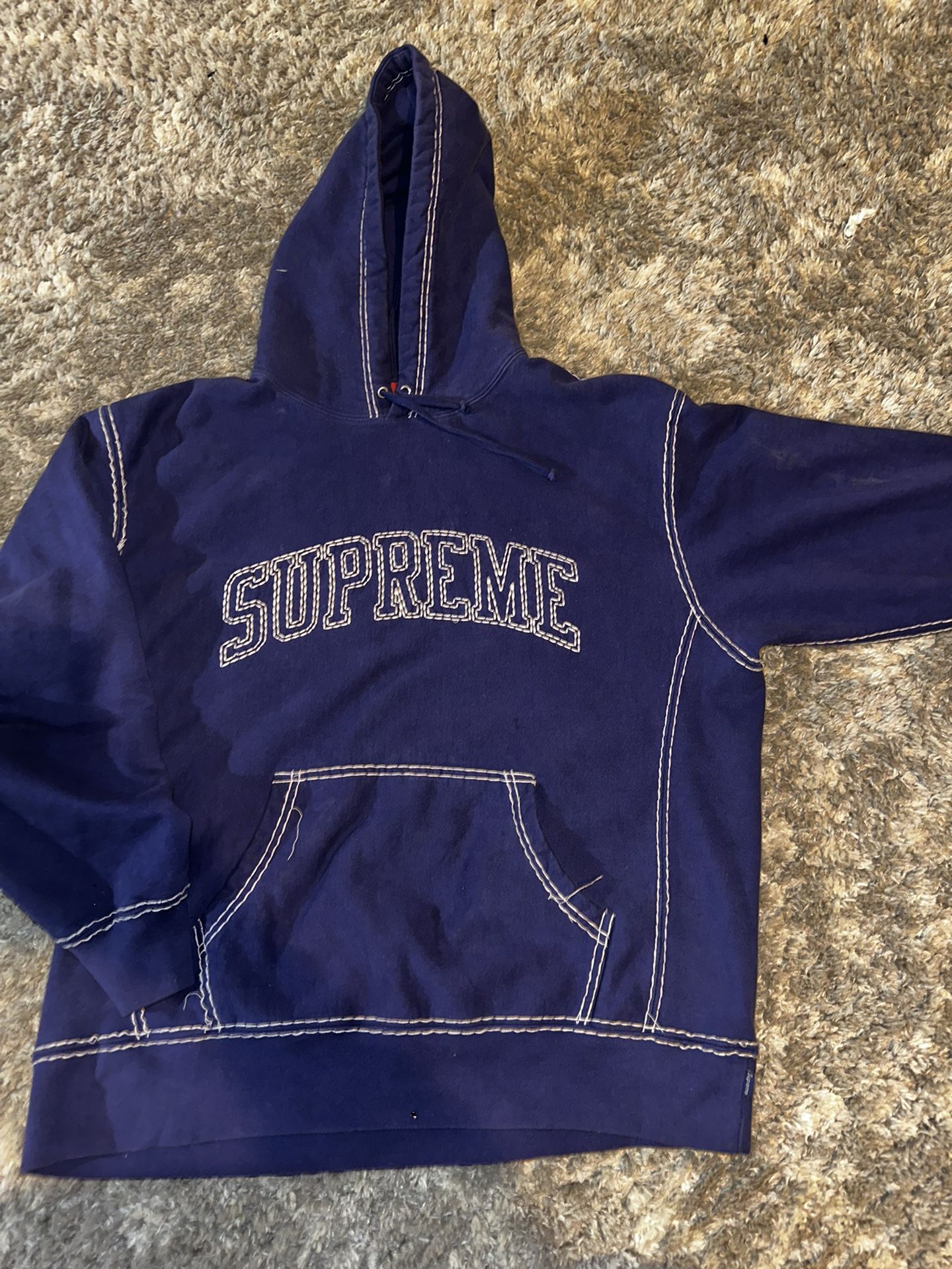 supreme hoodie (white thread) Large