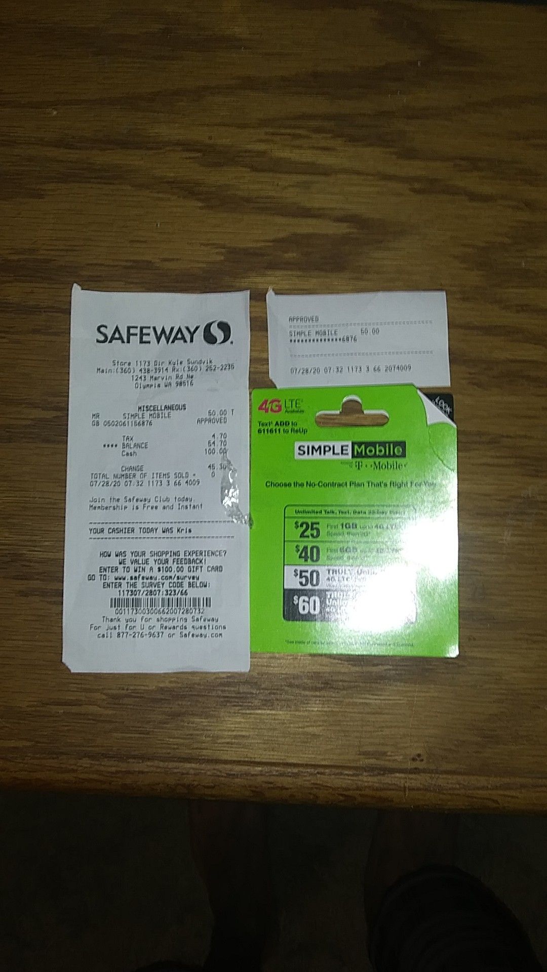 $50 SimpleMobile CellPhone Card