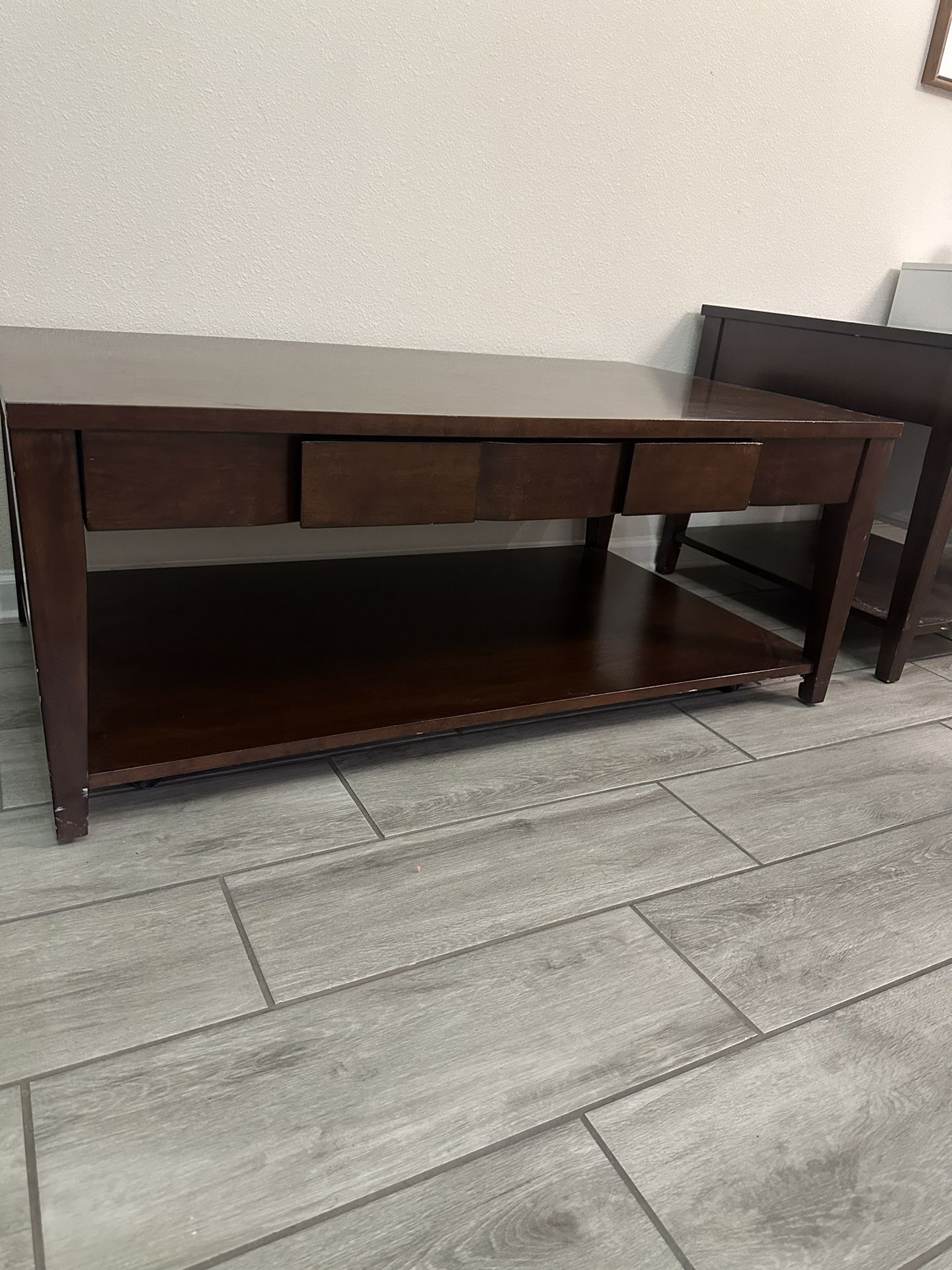 coffee table with side table