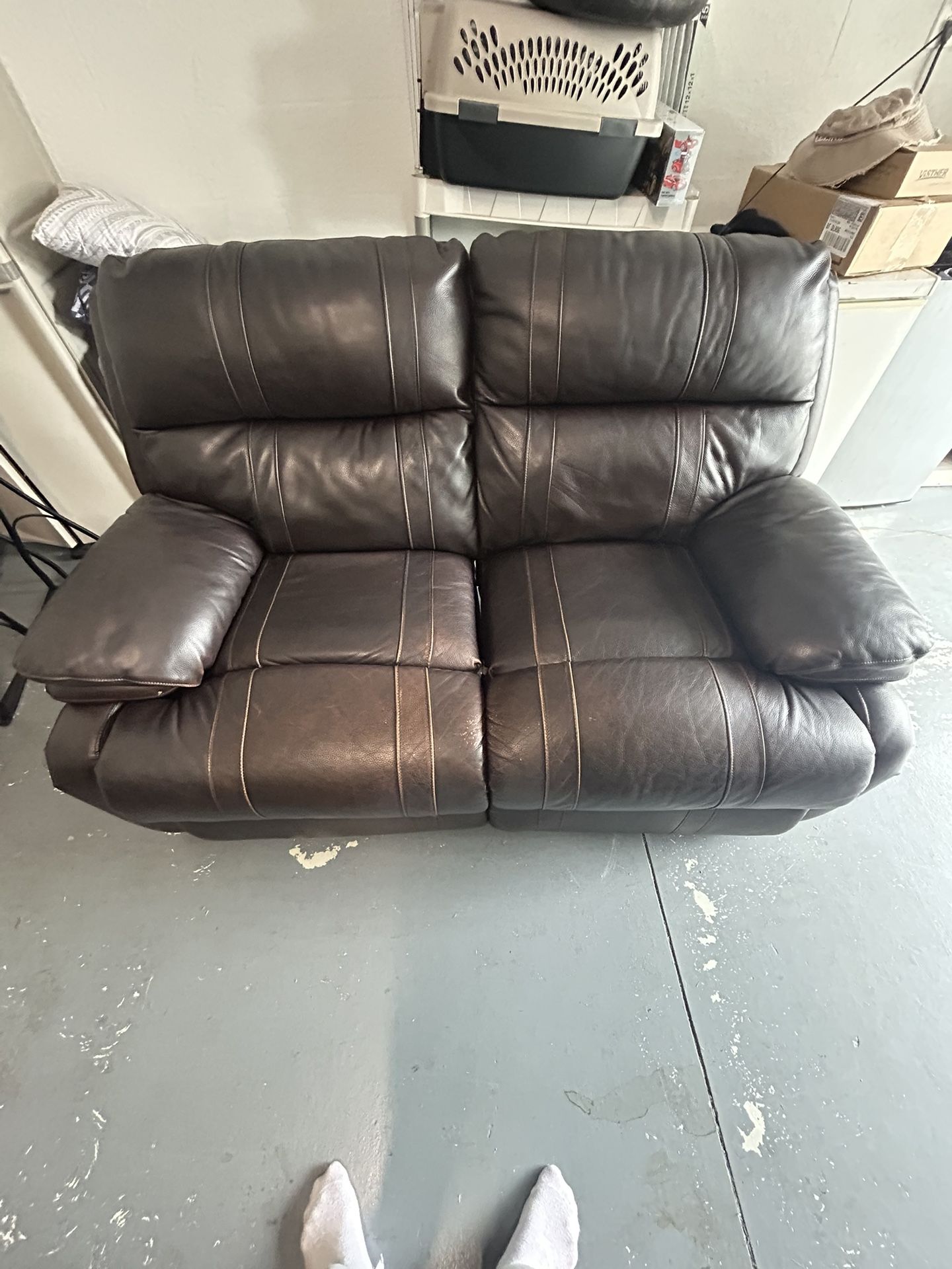 Leather Loveseat Electric Recliner