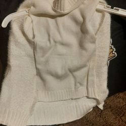 White Dog Sweater,  Size Med