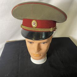 Vintage Soviet Russian Military Officer Visor Cap Hat USSR Size 65 1980’s