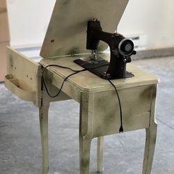 Montgomery Ward vintage sewing machine and cabinet