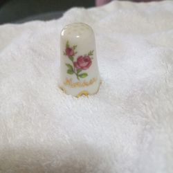 Vintage Porcelain Thimble "Mother" 