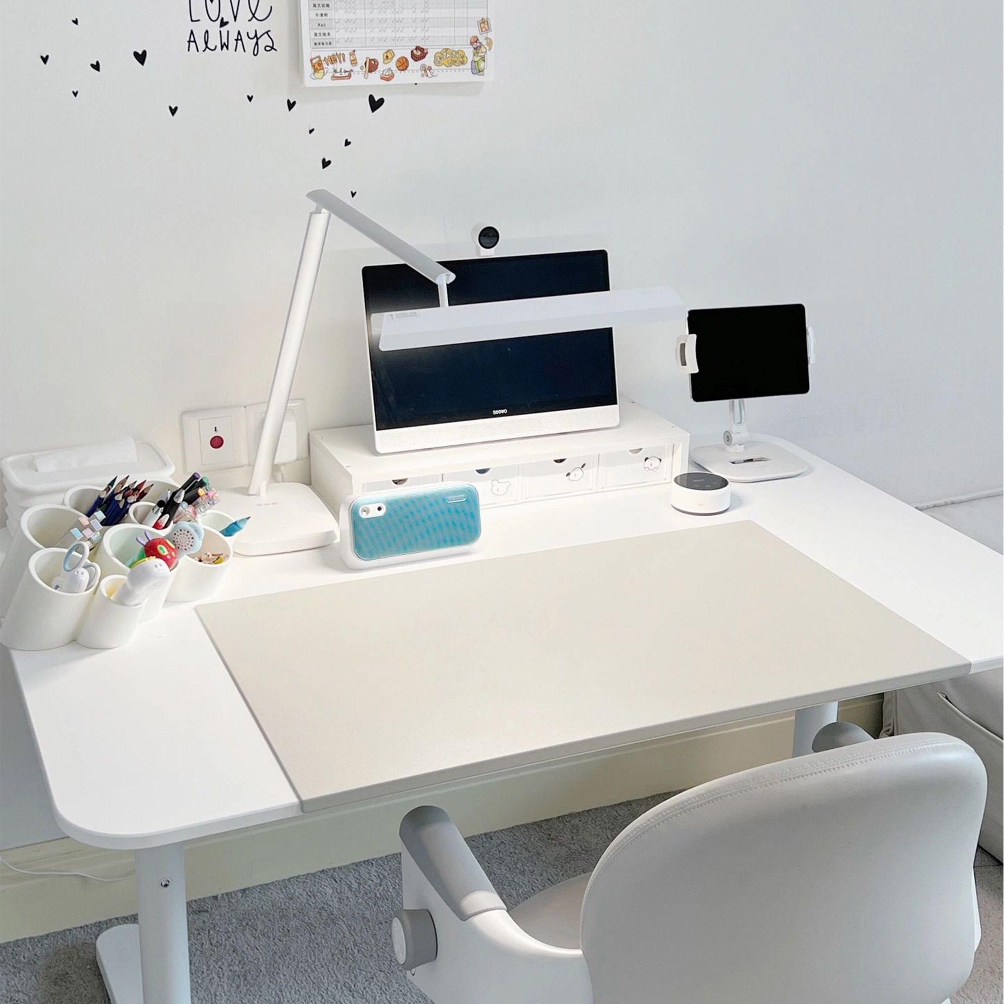 Height Adjustable Office Desk Computer Desk Kids Study Desk