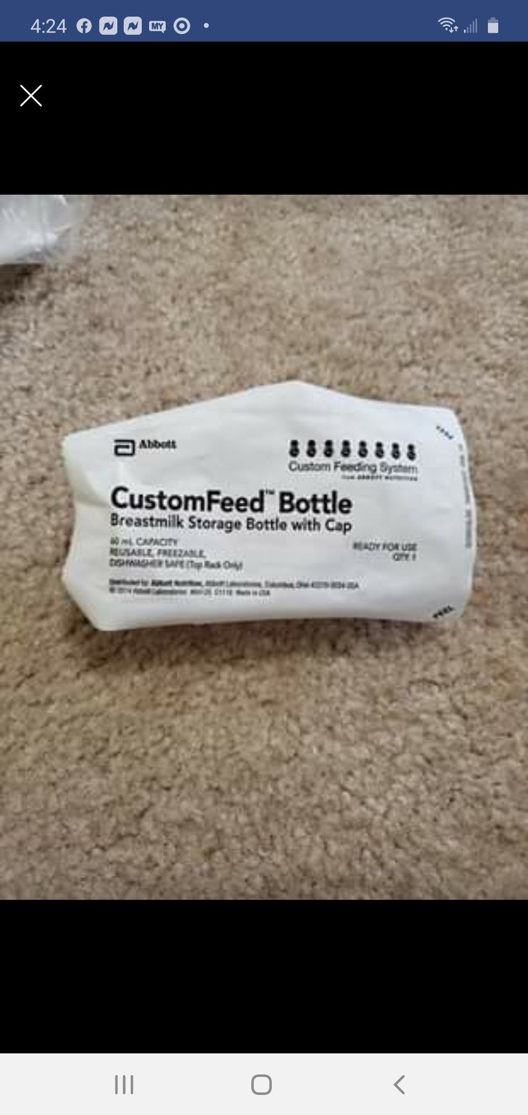 Customfeed breastmilk storage bottles