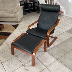 Leather Reclining Chair & Ottoman