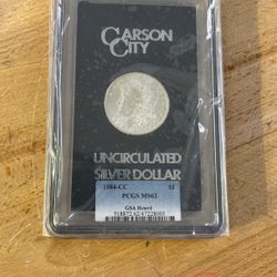 1884 Carson City Morgan Silver Dollar PCGS  MS62
