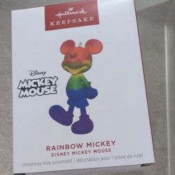Rainbow Mickey Mouse Keepsake Ornament (New)
