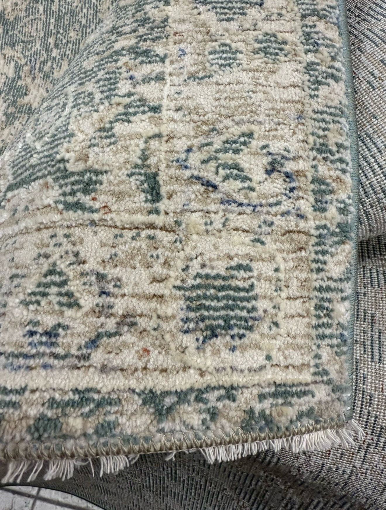 Allen & Roth - Olive Flowers 8 ft × 10 ft - Loomed Green Rectangular Indoor Floral/Botanical Persian Pet Friendly Area Rug