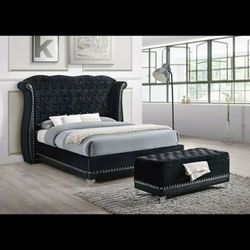 Luxor Black King Bed without ottoman

